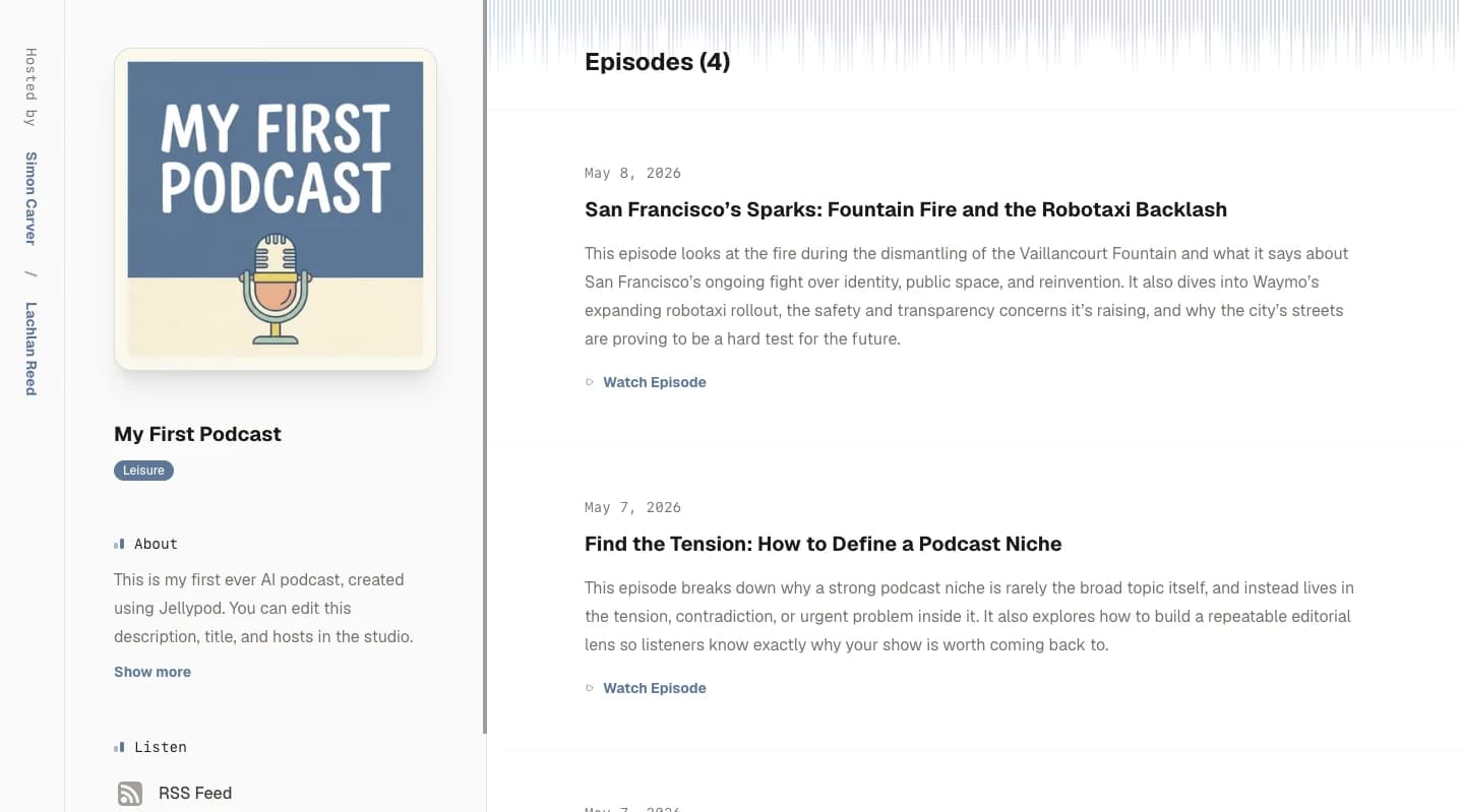 Publish Everywhere, Automatically in the Jellypod studio