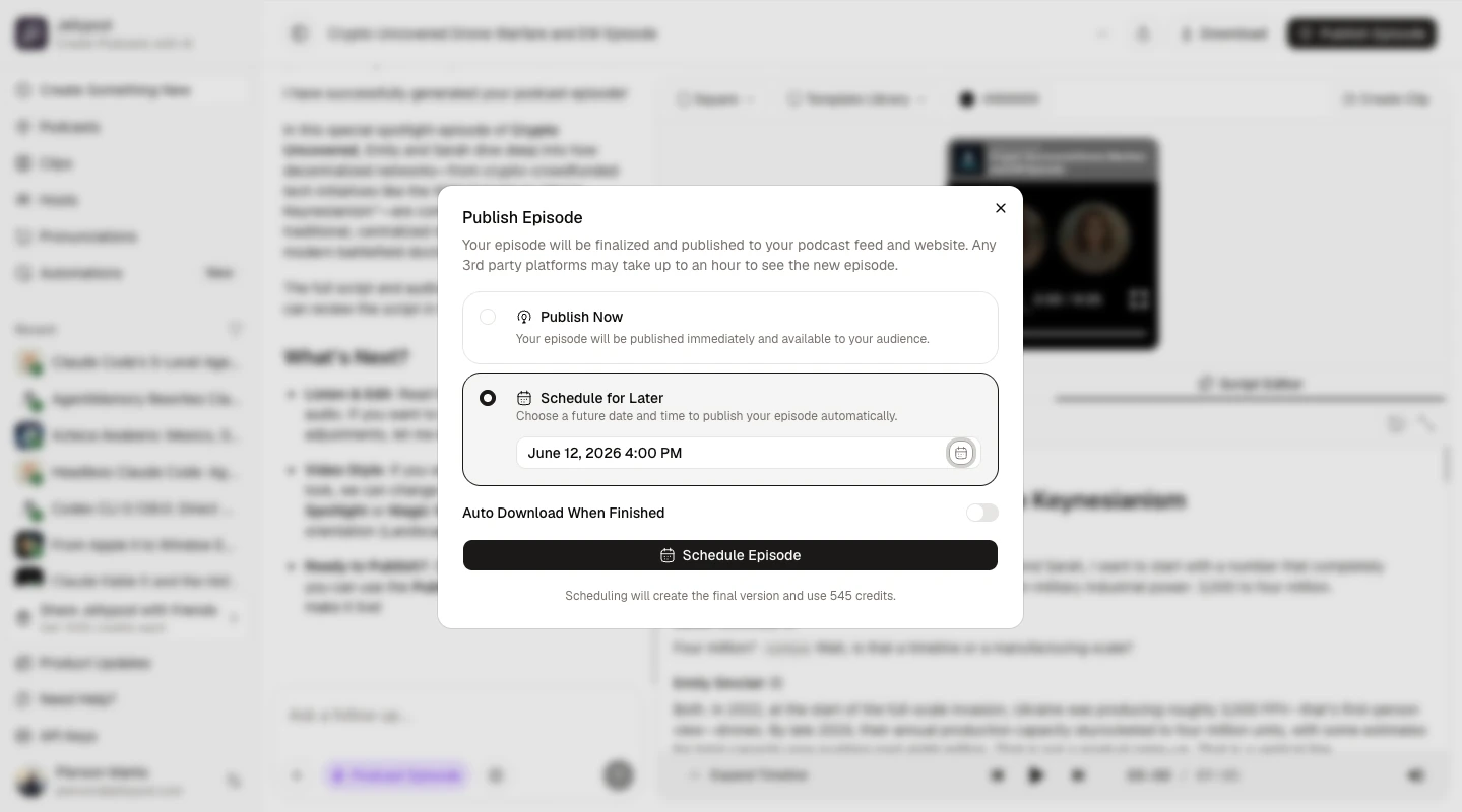 Create a Scheduled Content Calendar in the Jellypod studio