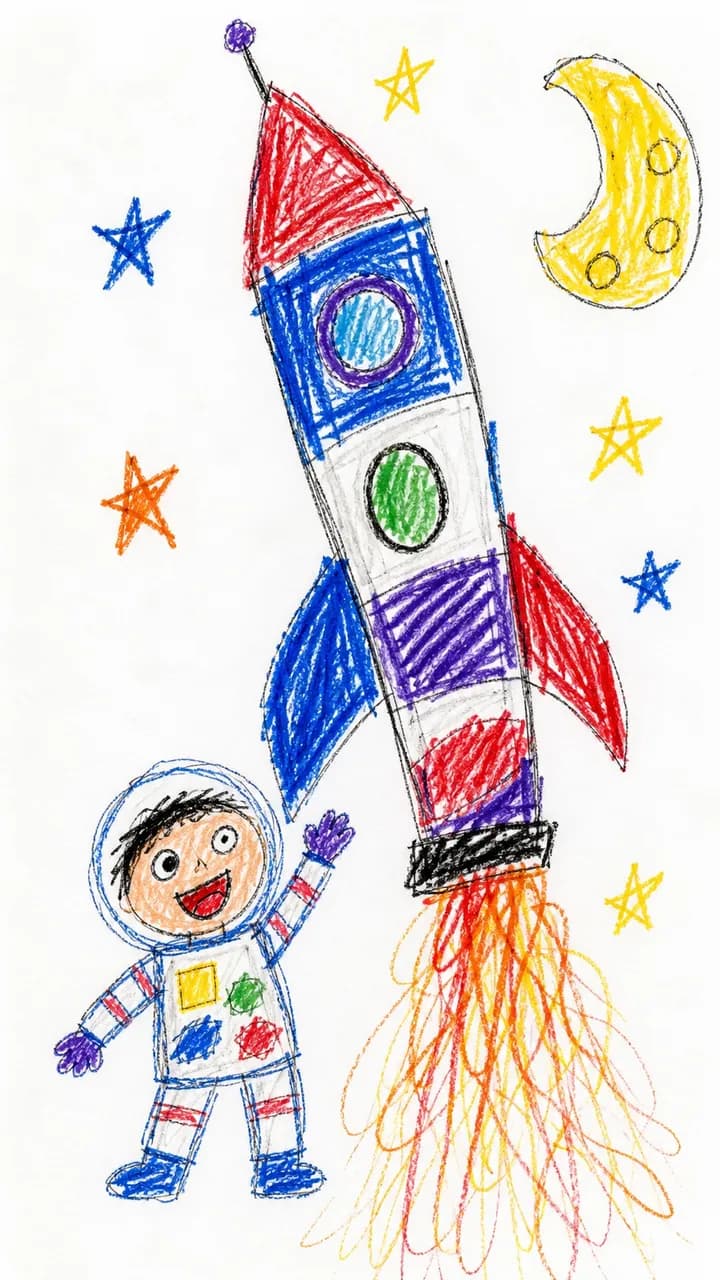 A frame from the Crayon video style