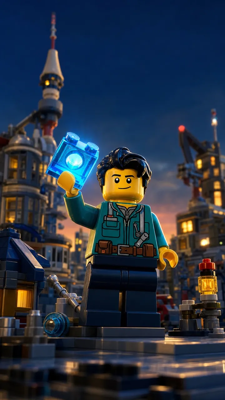 A frame from a real Short in the Toy Bricks style