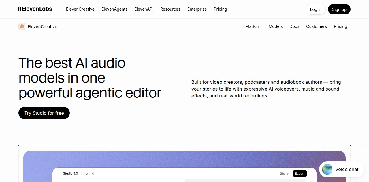 ElevenLabs Studio 3.0, its AI audio and video editor for creators