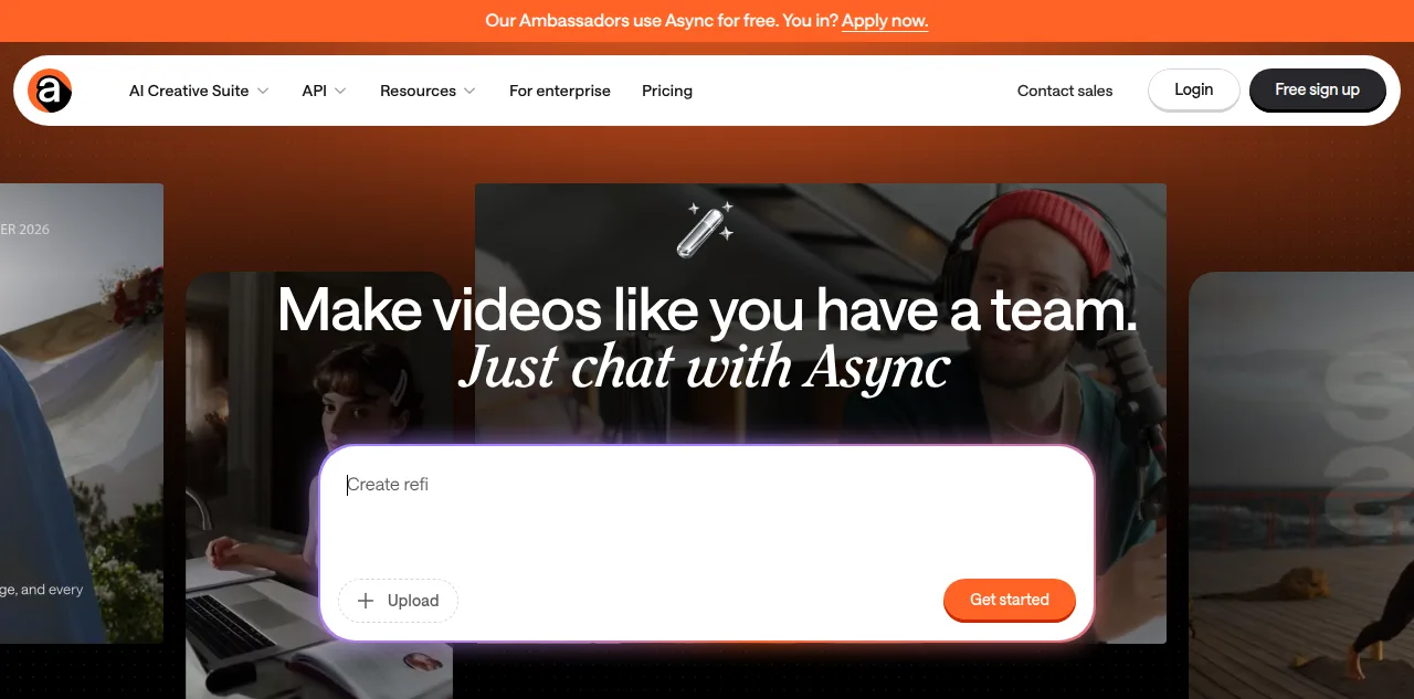 Async, formerly Podcastle, with its video-first homepage positioning