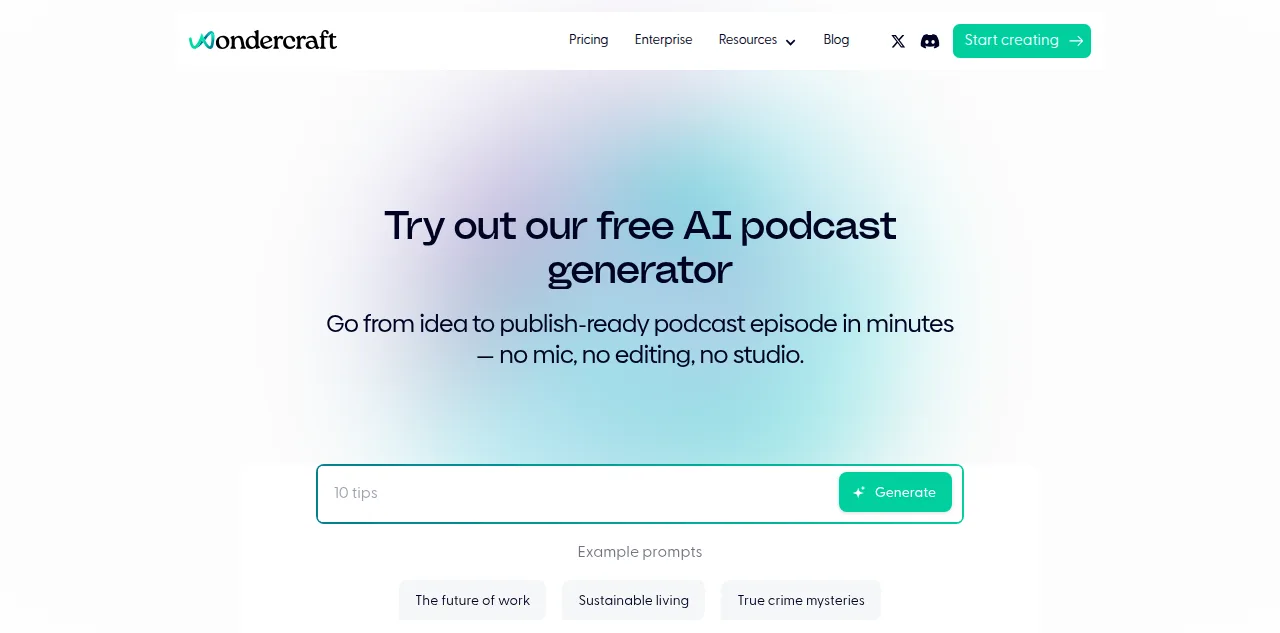 Wondercraft's AI Podcast Generator